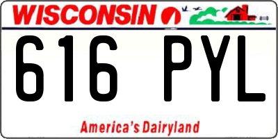 WI license plate 616PYL