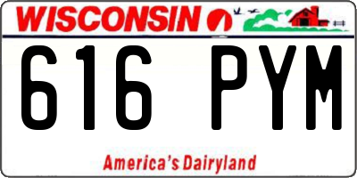 WI license plate 616PYM