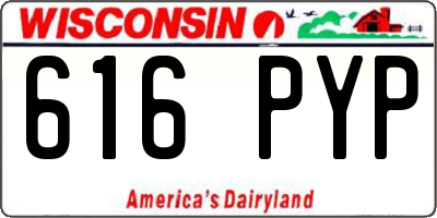 WI license plate 616PYP