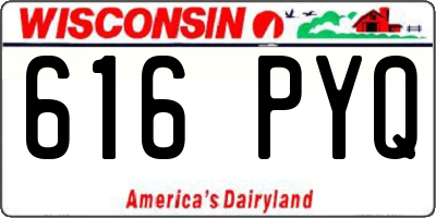 WI license plate 616PYQ