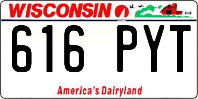WI license plate 616PYT