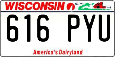 WI license plate 616PYU