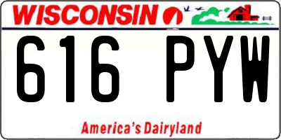 WI license plate 616PYW