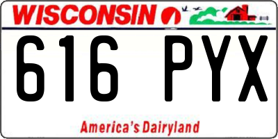 WI license plate 616PYX