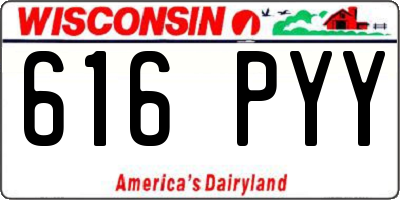 WI license plate 616PYY