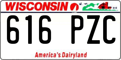 WI license plate 616PZC