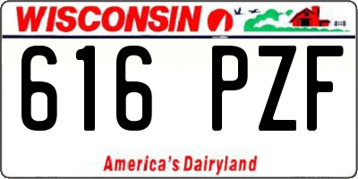 WI license plate 616PZF