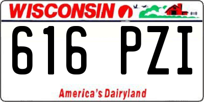 WI license plate 616PZI