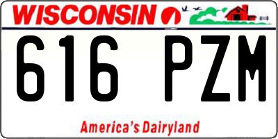 WI license plate 616PZM