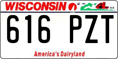 WI license plate 616PZT