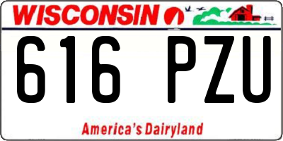WI license plate 616PZU