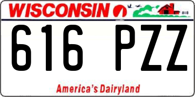 WI license plate 616PZZ
