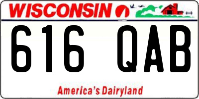 WI license plate 616QAB