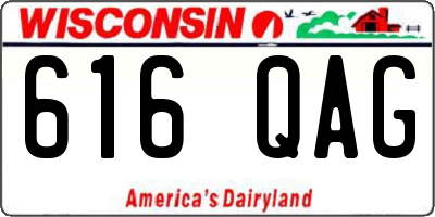 WI license plate 616QAG