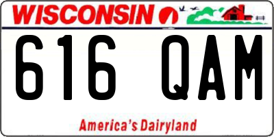 WI license plate 616QAM