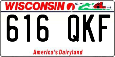 WI license plate 616QKF