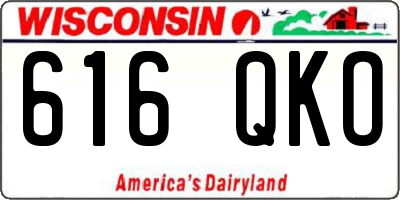 WI license plate 616QKO