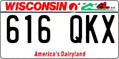 WI license plate 616QKX