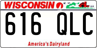 WI license plate 616QLC