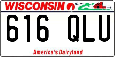 WI license plate 616QLU
