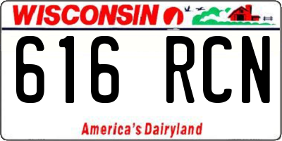 WI license plate 616RCN