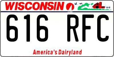 WI license plate 616RFC