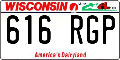 WI license plate 616RGP
