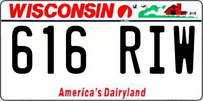 WI license plate 616RIW