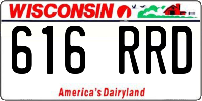 WI license plate 616RRD