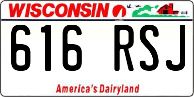 WI license plate 616RSJ
