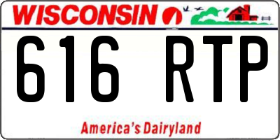 WI license plate 616RTP