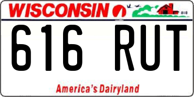 WI license plate 616RUT