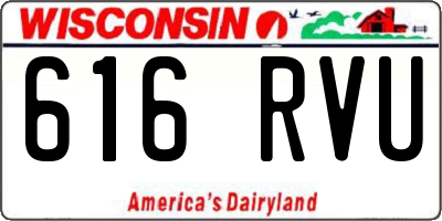 WI license plate 616RVU