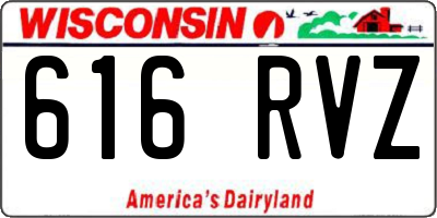 WI license plate 616RVZ