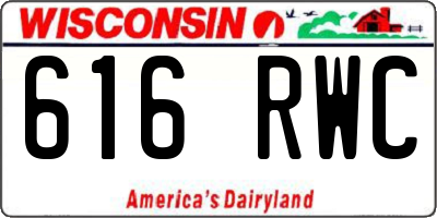 WI license plate 616RWC