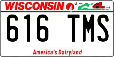 WI license plate 616TMS