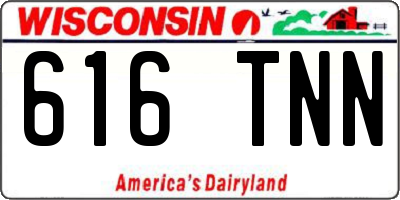 WI license plate 616TNN