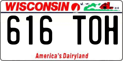 WI license plate 616TOH