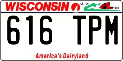 WI license plate 616TPM