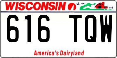 WI license plate 616TQW