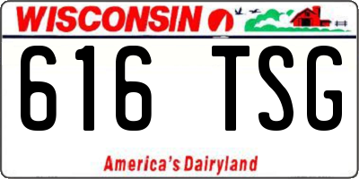 WI license plate 616TSG