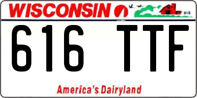 WI license plate 616TTF