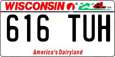 WI license plate 616TUH