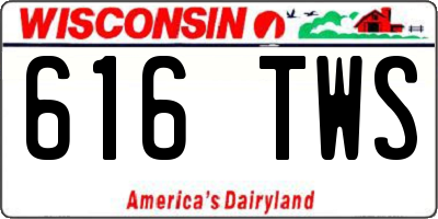 WI license plate 616TWS