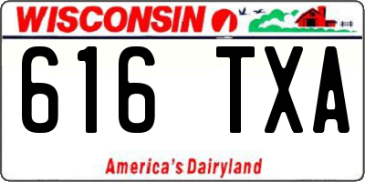 WI license plate 616TXA