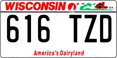 WI license plate 616TZD