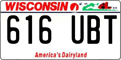 WI license plate 616UBT
