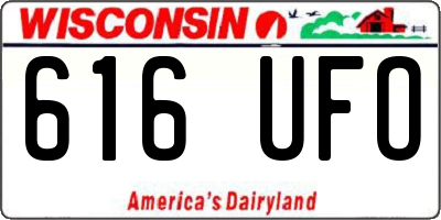 WI license plate 616UFO