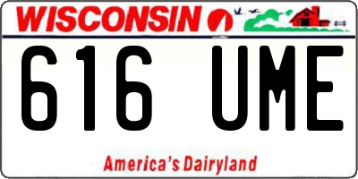 WI license plate 616UME