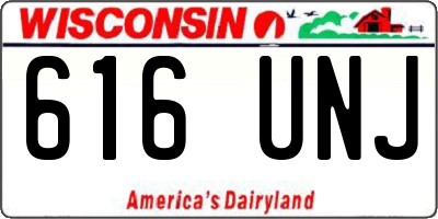 WI license plate 616UNJ